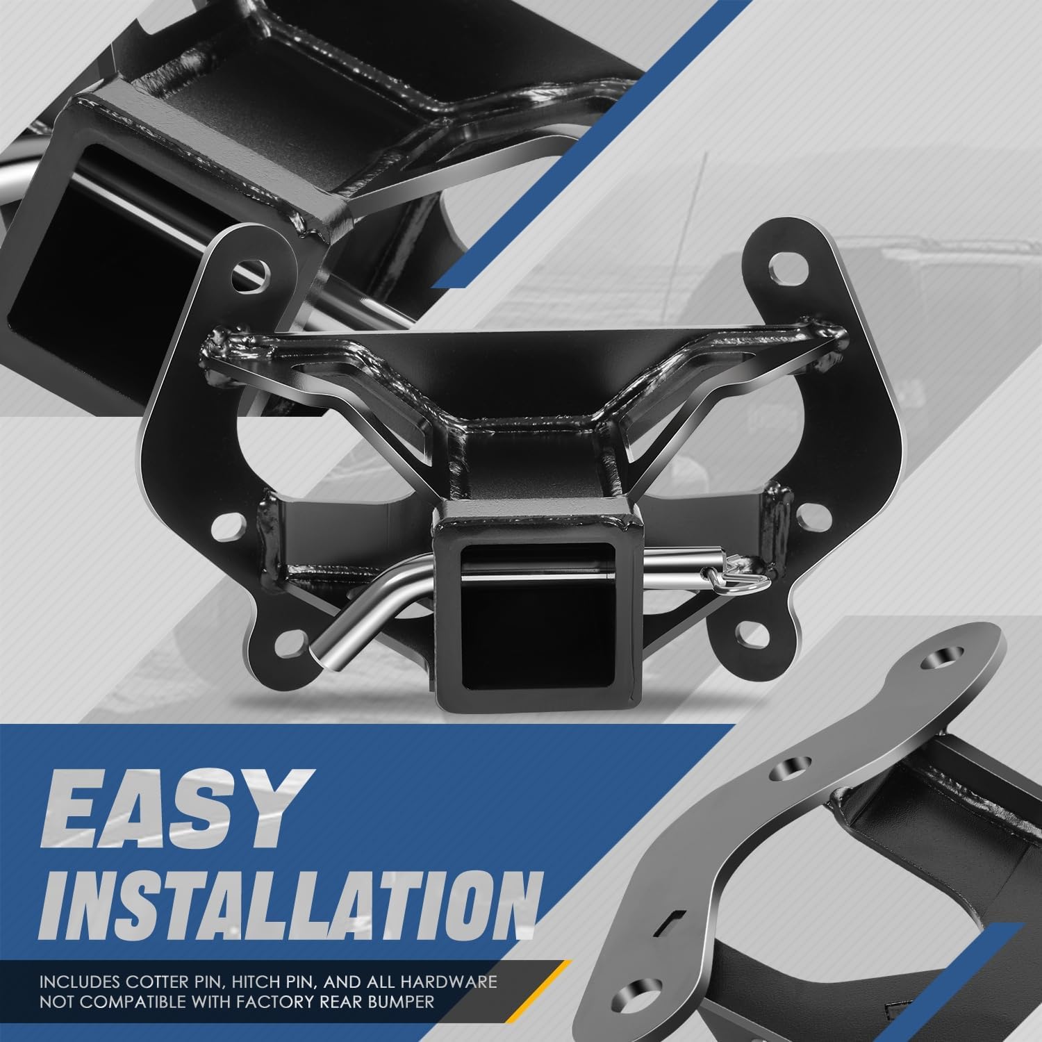 Auto Dynasty 2" Tow Hitch Receiver Compatible with 2013-2017 Can-Am Maverick, Heavy-Duty UTV Receiver Hitch Adapter Kit, 1650Lbs Max Towing Capacity, Powdercoated Black