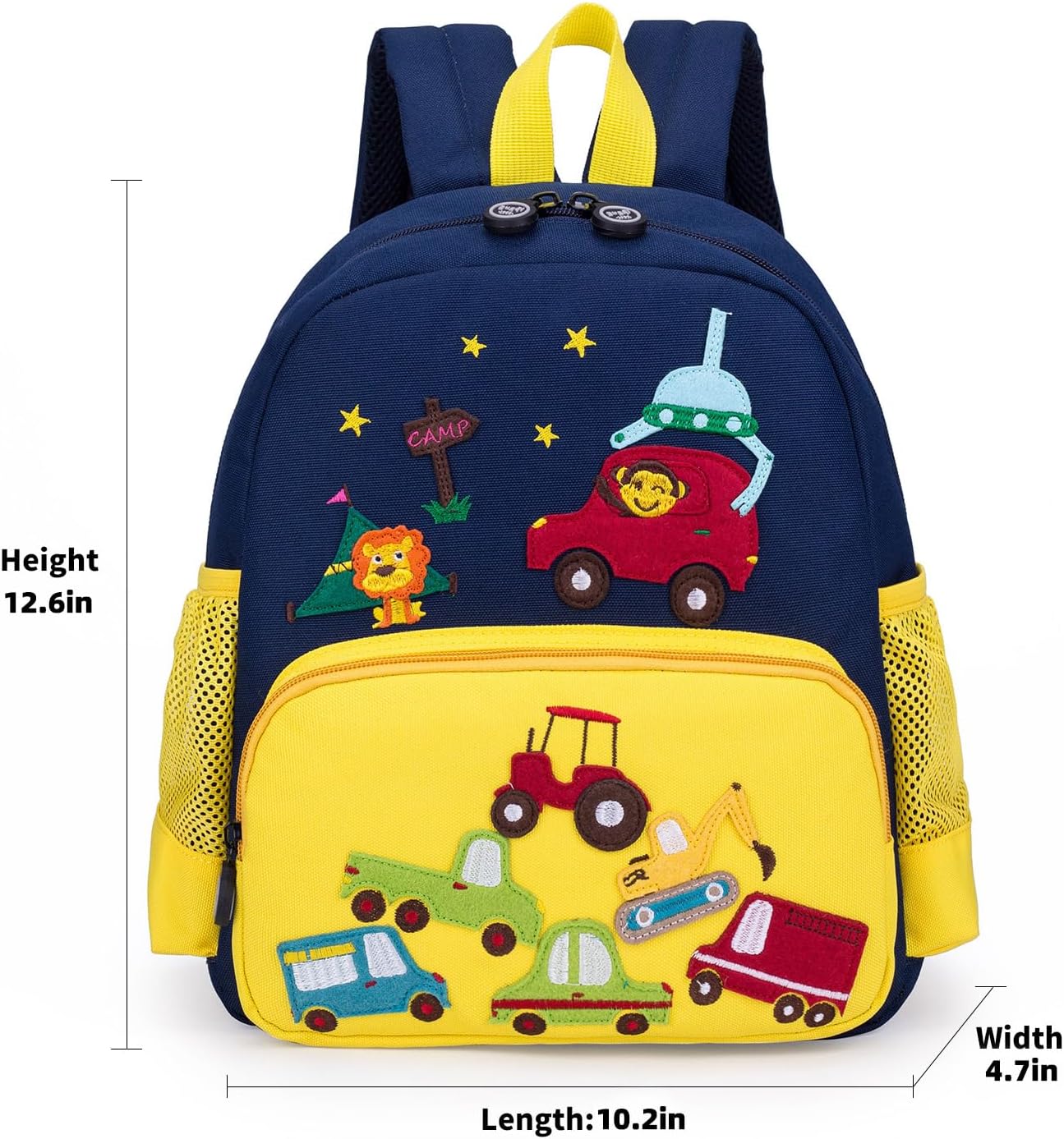 Willikiva Cute Zoo Little 3D Backpack Kids Backpack for Boys and Girls Toddler Backpack Waterproof Preschool Yellow Car One Size - Image 2