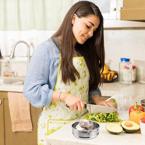 Miniatura 8 de DOITOOL Cesta de vapor apilable de acero inoxidable para cocinar, inserto de vapor de metal de 8.66 pulgadas, cesta de vapor de alimentos para