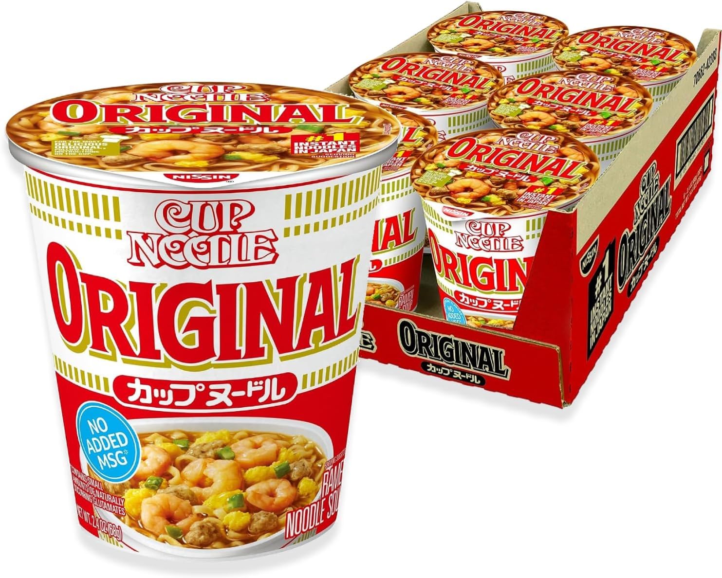 Cup Noodle Ramen Original Noodle Soup 2.4 oz (Pack of 6)