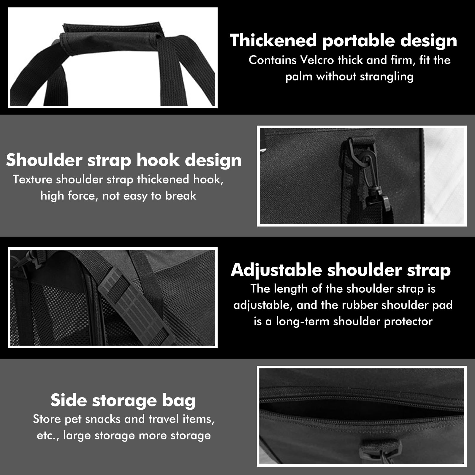 Sac Transport pour Animaux de Compagnie: WANDGU 42 x 27 x 28cm Sac Transport Chat Chien Pliable avec Écuelle, Sac de Portable pour Chien, Sac Animaux Domestiques