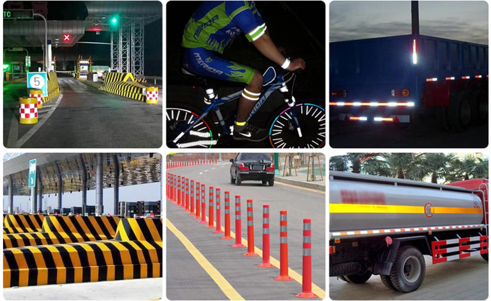 Reflective Tape,Safety Warning Tape, Cinta de alta visibilidad de 5 cm, cinta reflectante, cinta for exteriores, cinta de señalización industrial, cinta de advertencia de peligro for trabajos pesados