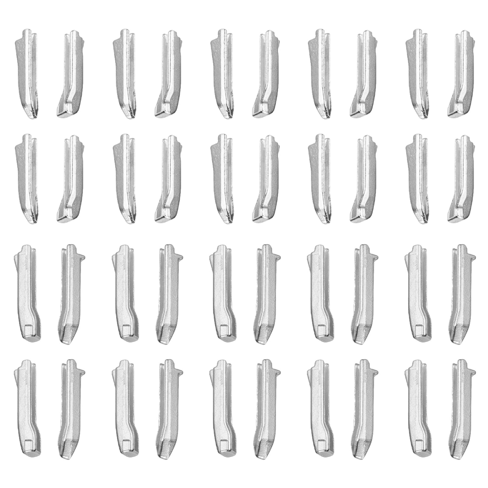 uxcell Double Open Zipper Repair Latch Kits, #3#5 Insert Pins for Jacket Coat Two-Way Separating Zippers (White Gold, 20 Pairs)