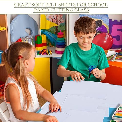 Miniatura 7 de Rtteri Hojas de tela de fieltro blanco de 9 x 12 pulgadas a granel, cuadrados de fieltro suave de 0.039 in de grosor para manualidades, costura,