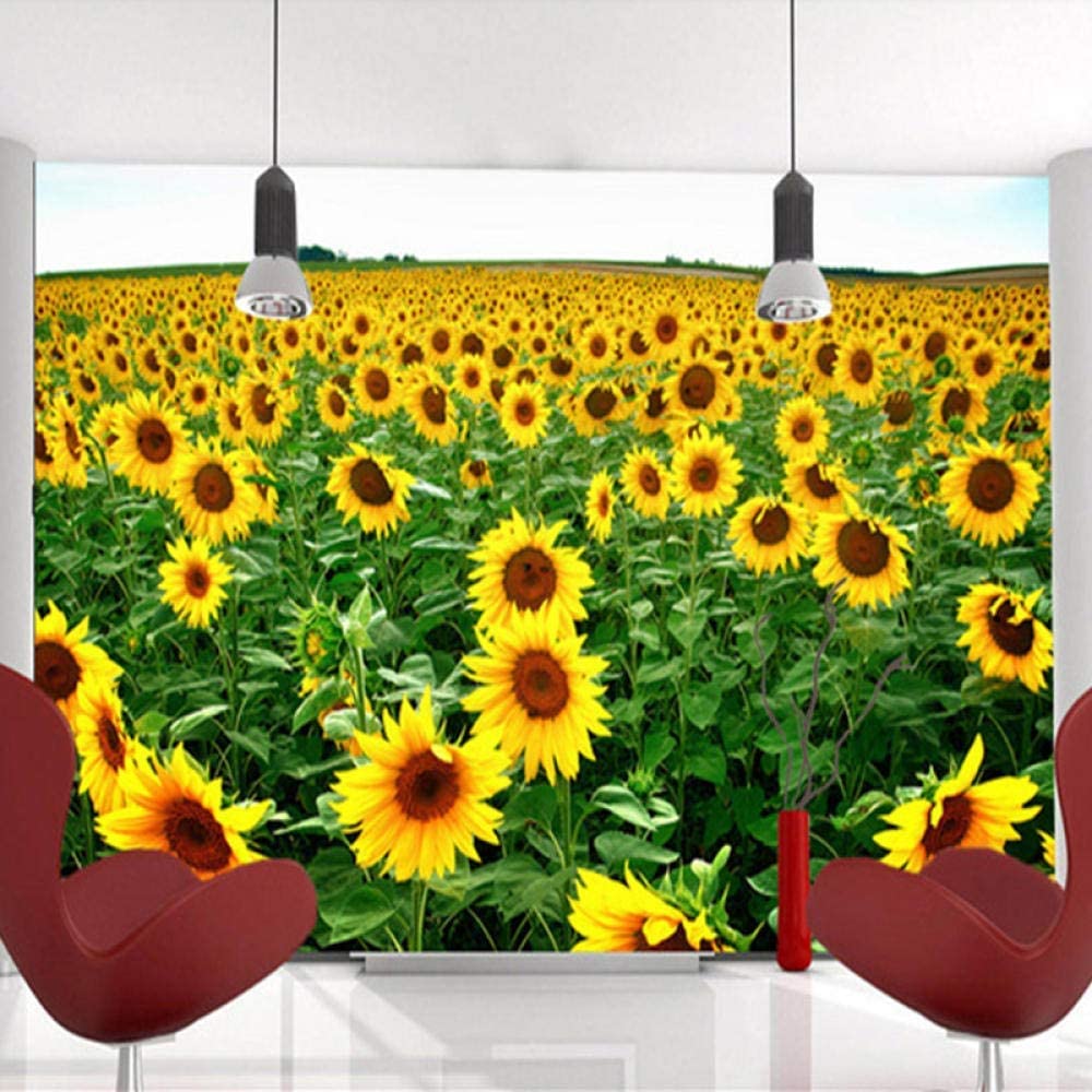 Papel Pintado Mural 3D Flor De La Planta De Girasol Papel Pintado Mural 3D Papel Pintado De Pared Carteles De Pared Pegatina De Pared Borde Autoadhesivo Ladrillo Baño Dormitori 200(ancho)x150(alto) cm
