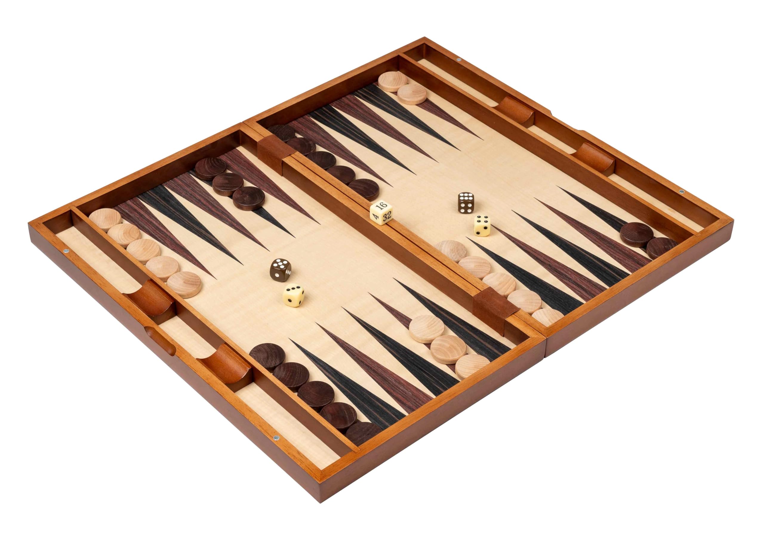 Philos GmbH & Co. KG Backgammon Symi grande, cierre magnético, incrustaciones madera