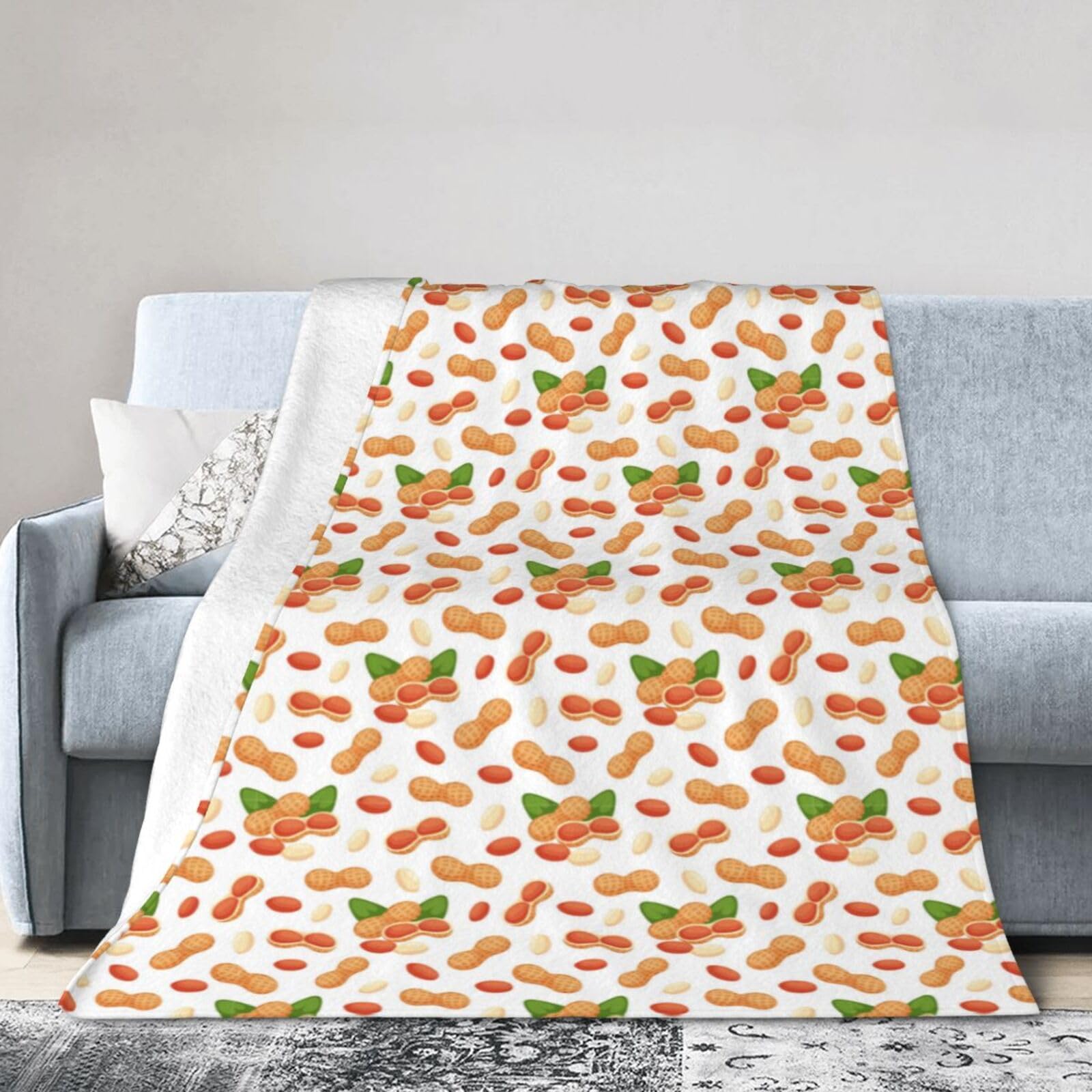 Noble Ren Delicious Peanuts Ultra-Soft Micro Fleece Blanket Winter Warm Soft Lannel Fleece Throw Blanket For Couch Sofa Bed 60"X50"