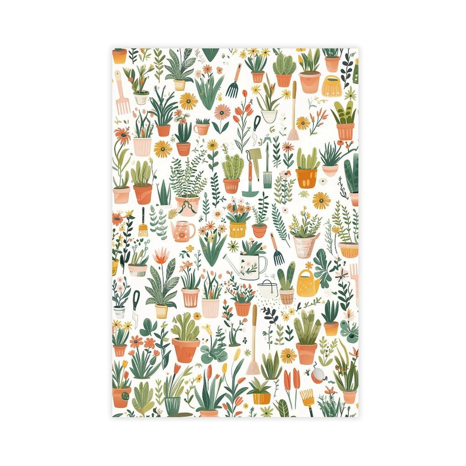Bareronor Garden Botanical Poster Canvas Poster Bedroom Decor Landscape Office Room Decor Gift 24" L X 36" W