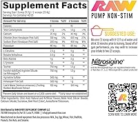 Vista 2 de RAW Pump Stim Free Pre Workout (Raspberry Lemonade) - Non-Stimulant Pre Workout Supplement Powder Nitric Oxide Booster - Pre Workout Supplements