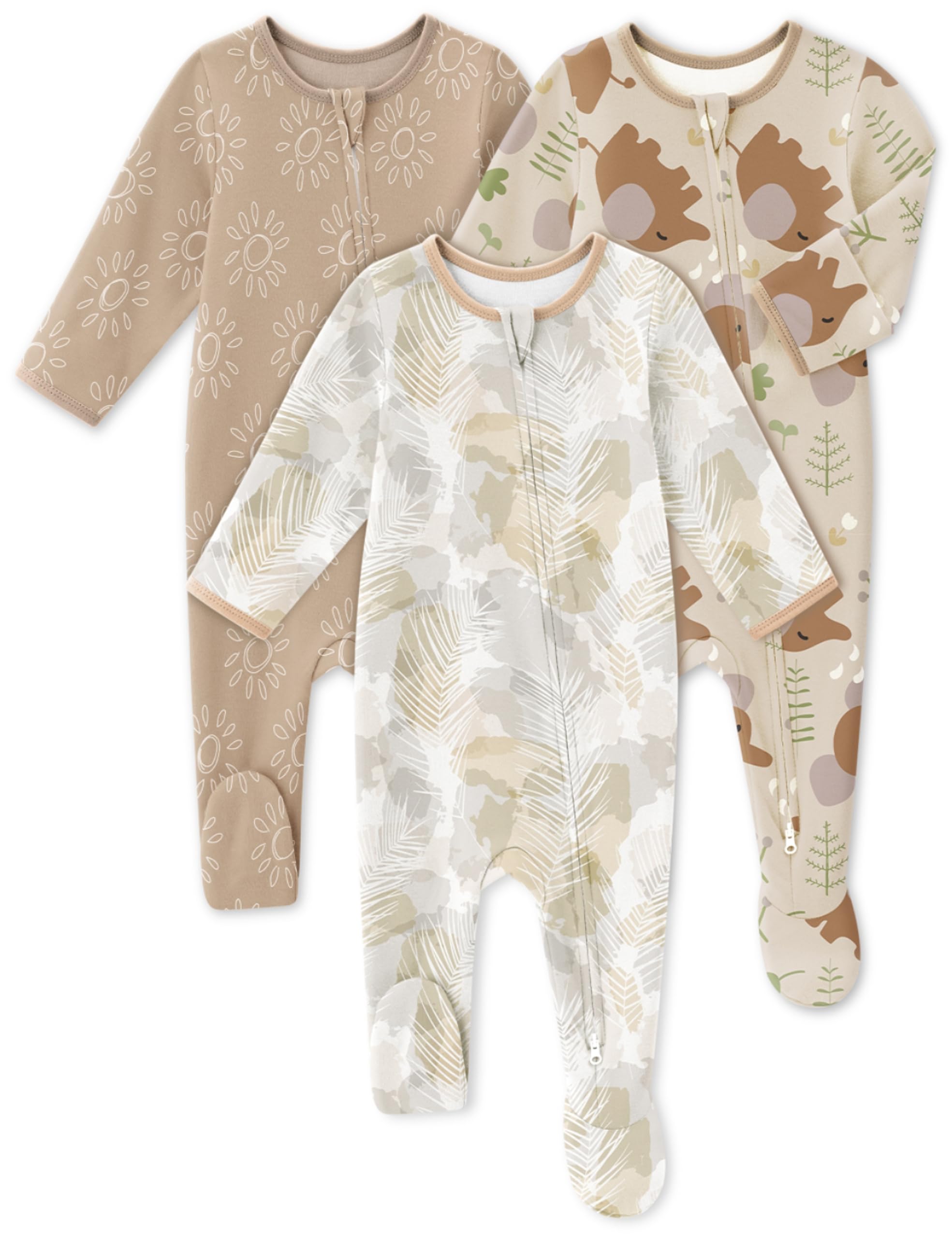 Baby Sleepers 3 Pack Cotton Pajamas for Newborn 0-3 3-6 6-9 Months Boys Girls Clothes Sleep N Play