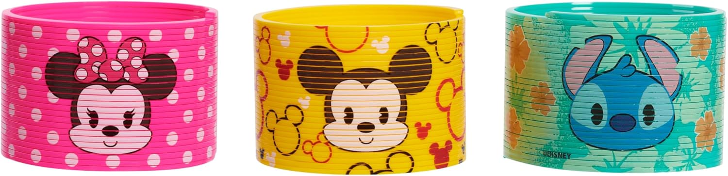 Disney Slinky Characters Minnie Mouse, Mickey Mouse, Stitch 3-pack, Multicolor, Fidget Toy, Party Favors, Kids Toys for Ages 5 Up by Just Play
