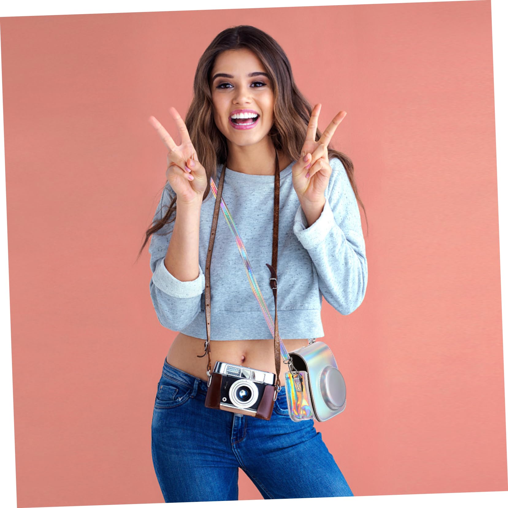 OSALADI 2pezzi Custodia Per Fotocamera Istantanea Mini Protettiva e Resistente Urti Per e Pu Sostenibile Colori