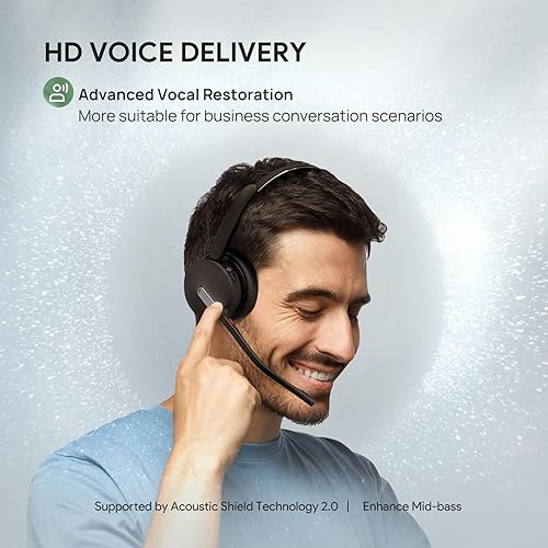 Miniatura 8 de Yealink BH70 - Auriculares Bluetooth inalámbricos mono con micrófono para trabajo, hasta 35 horas de duración de la batería para hablar, cancelación