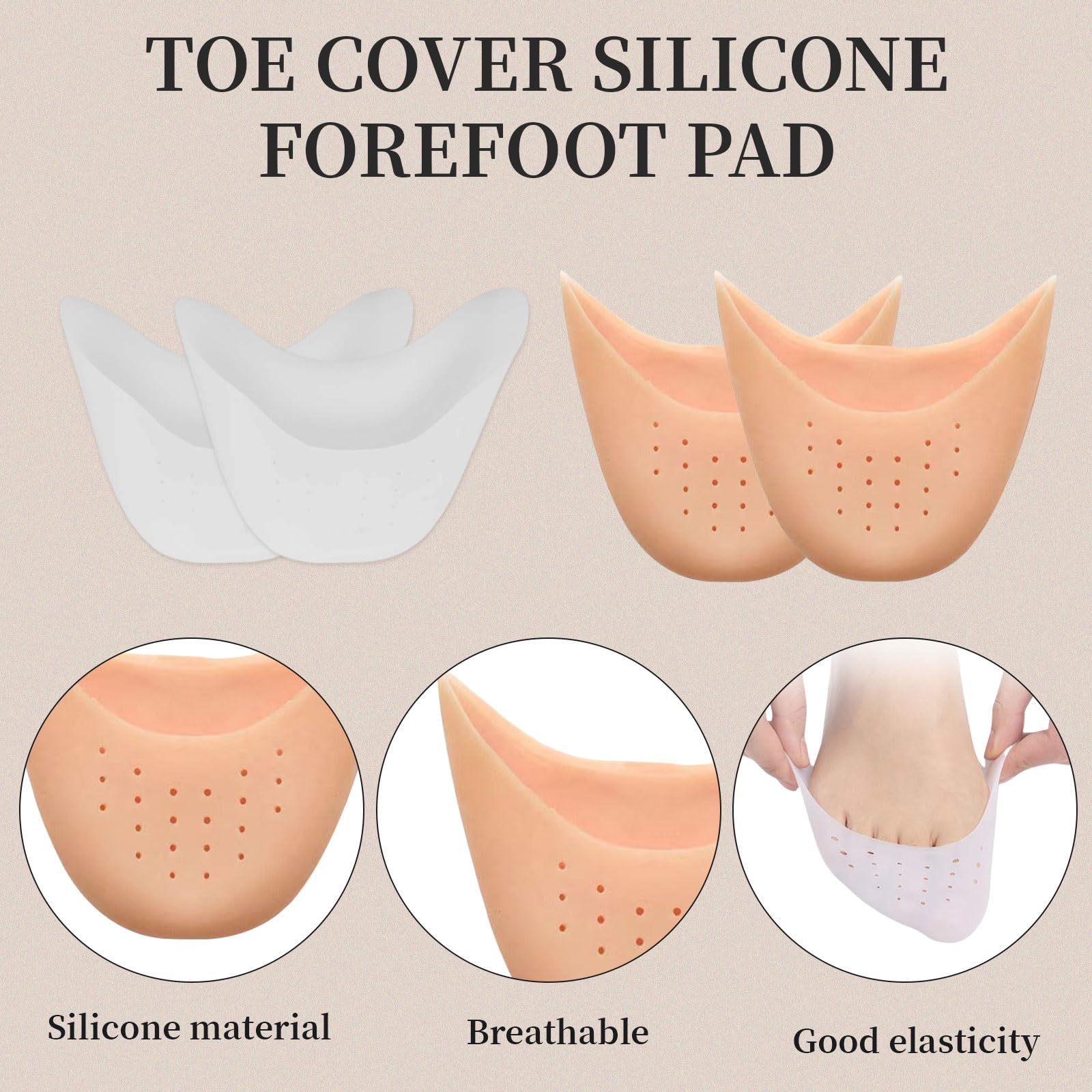 8 PCS Protezione Dita Piedi, Salvapunte in Silicone, Salvapunta per Scarpe a Punta Ballet e Danza Classica, Piede Suggerimento Manicotto