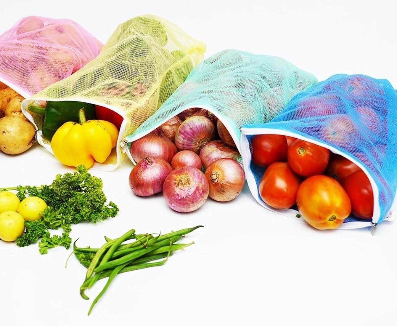 Tidy Fox Vegetable Bag for Fridge Storage, Net Bags, Multi-Color (12 Nos) (B0CNTP89TF) Amazon Price History, Amazon Price Tracker