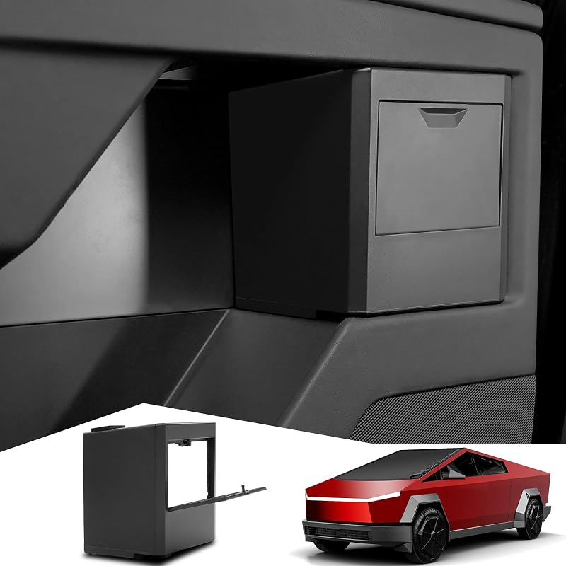 Bandejas organizadoras de porta com tampa pop-up para Tesla Cybertruck 2024–2026 Foronetry, 2 peças