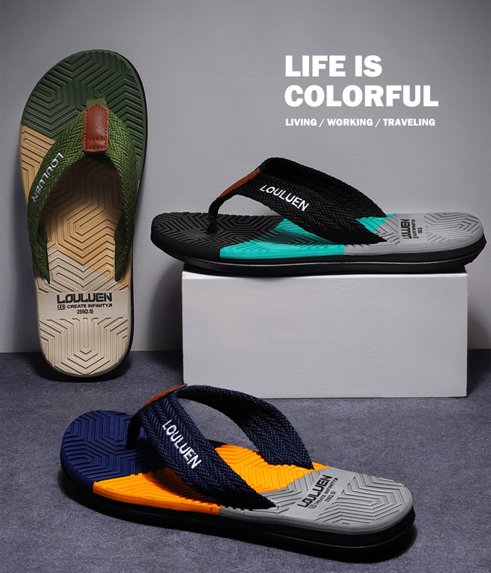 Chanclas Mujer Hombres Sandalias de Dedo con Apoyo del Arco Verano Playa Sandalias de Piscina Ortopedicas Flip Flop Antideslizante Zapatos Cómodos para Caminar Unisex Adulto 35-44 EU
