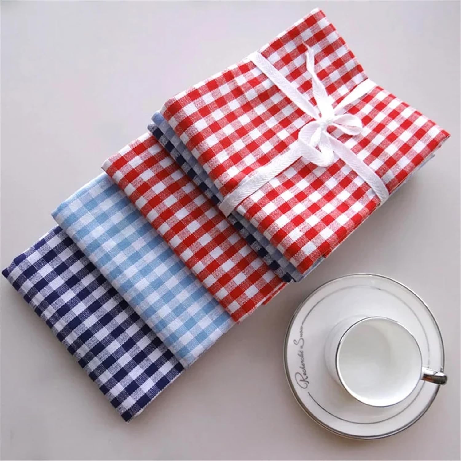 1pcs Placemat Fresh Plaid Table Mats Photo Background Cloth Dining Table Non-Slip Heat Pad Home Decor Tablecloth(S1 Placemat,S 30x40cm)