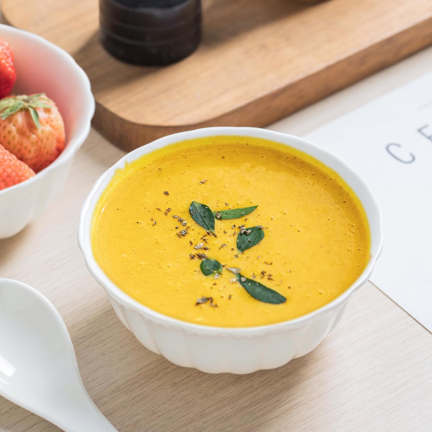 HOMBENE Ceramic bowl, 7 Inch Serving Bowls, Bowls for Kitchen, Microwave and Dishwasher Safe, Set of 2 - Image 5