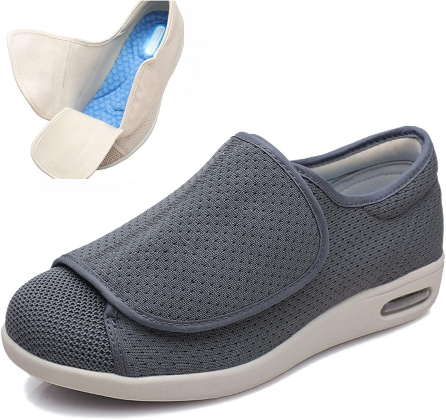 Scarpe Per Diabetici Extra Larghe | Uomo E Donna | Per Piedi Gonfi E Fascite Plantare | Tomaia In Rete Traspirante | Regolabili E Comode