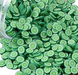 100g Fruit Lollipop Ice Cream Flower Slime Charms Resin Flatbacks Polymer Clay Sprinkles Decoration Filler DIY Mud Particles Scrapbook Phone Case Nail Art Miniature Fairy Garden DIY (lime10)