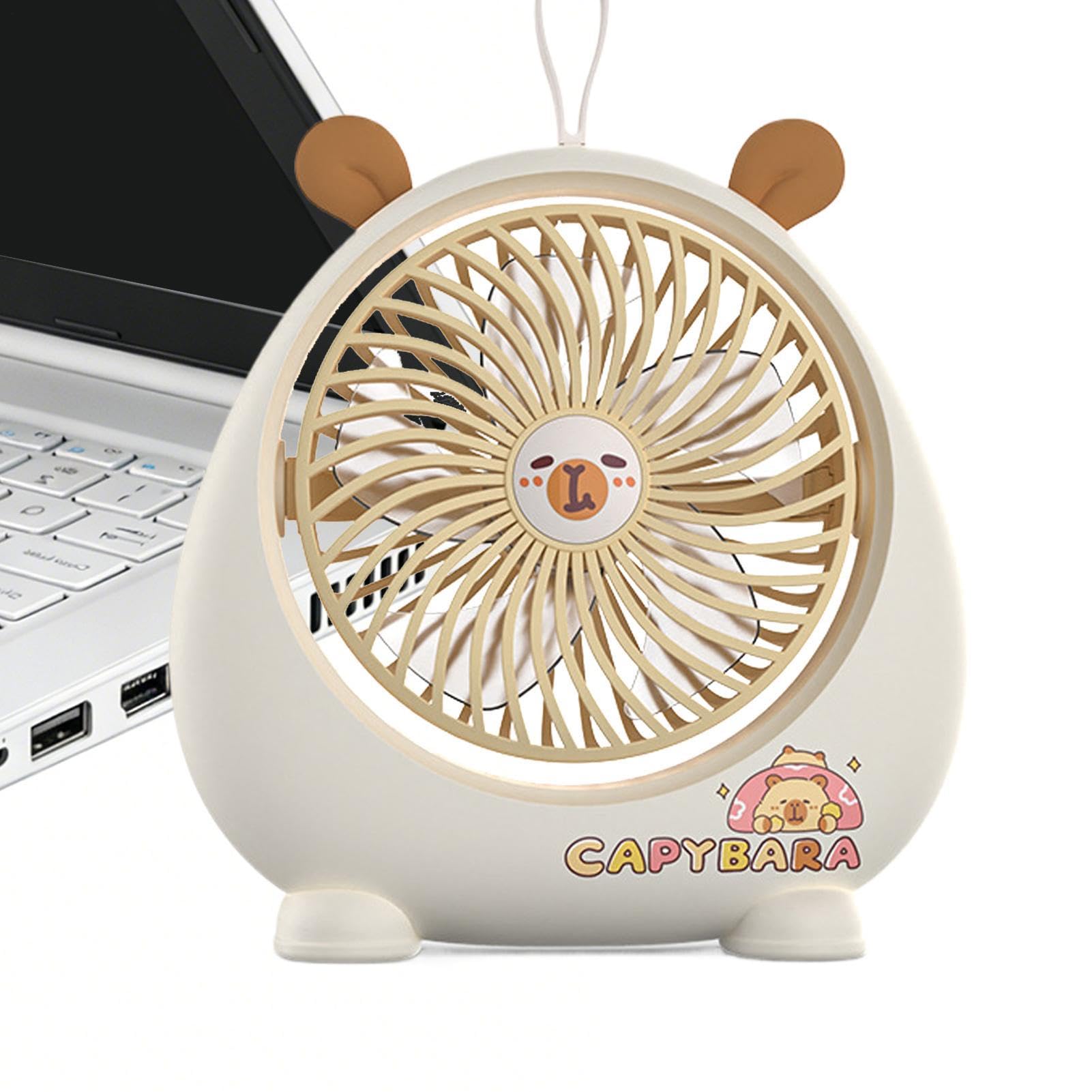 Ventilador de escritorio USB recargable con 2 velocidades de diseño estético para mesa
