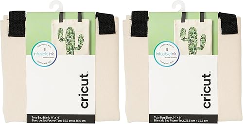 Cricut 2006830 - Bolsa de mano en blanco, tinta infusible media, lona (paquete de 2)