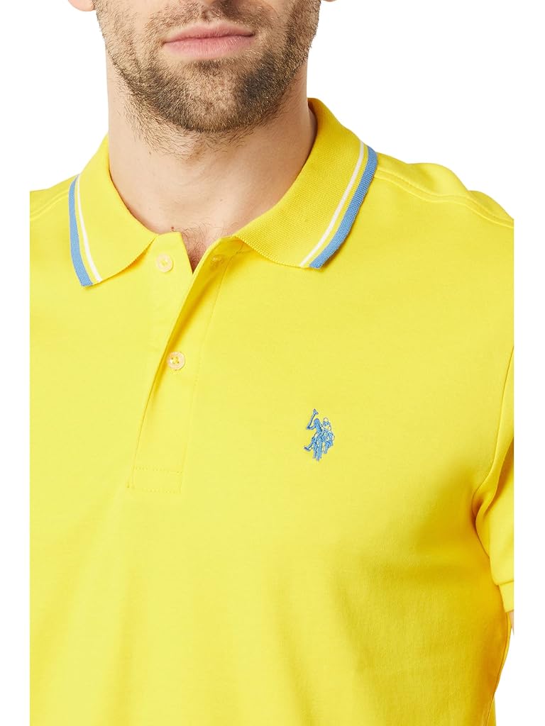 U.S. POLO ASSN. Slim Fit Tipped Interlock Knit Polo