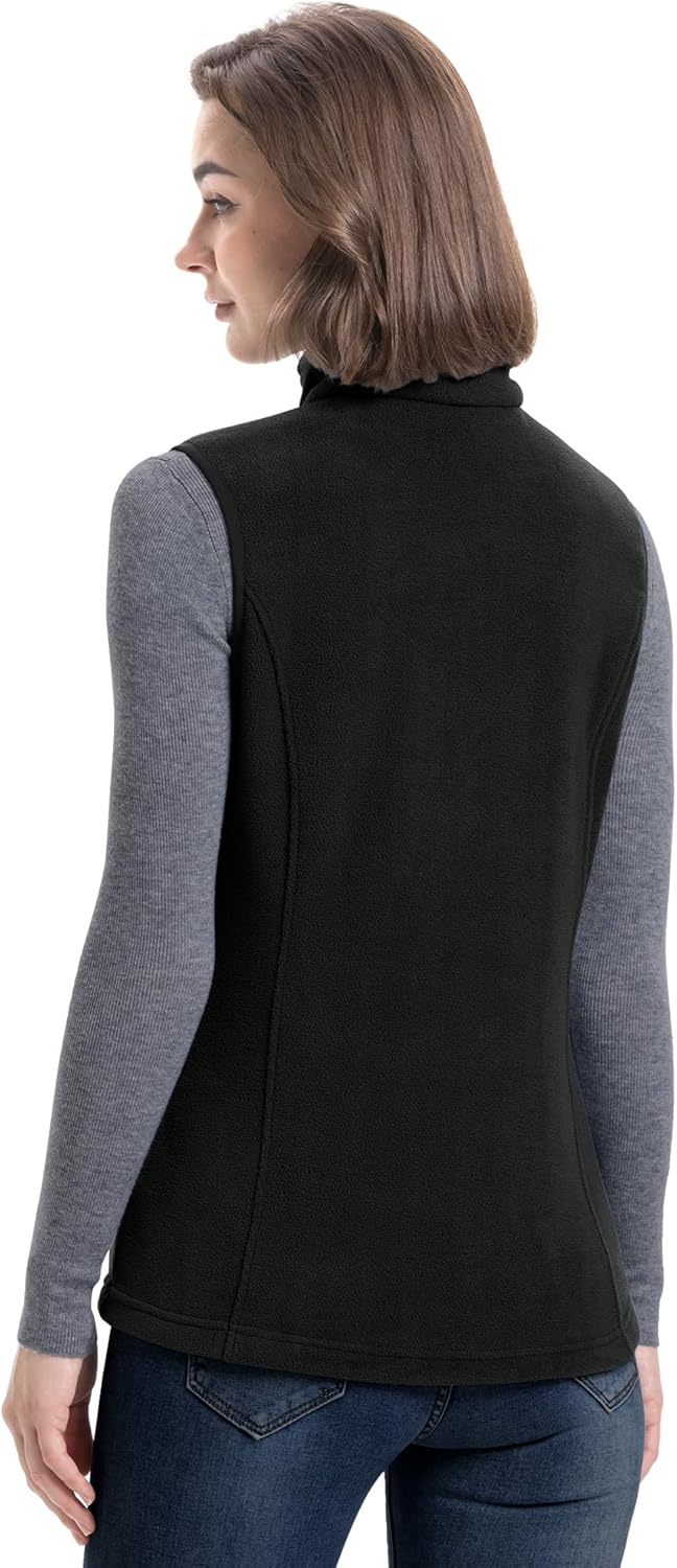 33,000ft Women's Fleece Vest, Lightweight Warm Polar Soft Vests Outerwear with Zip Up Pockets, Sleeveless Jacket for Winter - Image 2