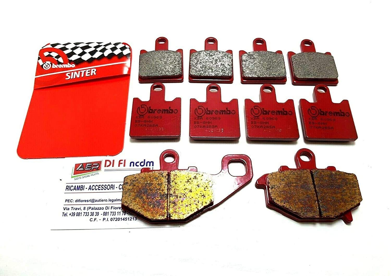 PASTIGLIE FRENO BREMBO SA ANTERIORI + POSTERIORI SP ZX6R NINJA 600 2007-2016 PORTACHIAVI AER OMAGGIO