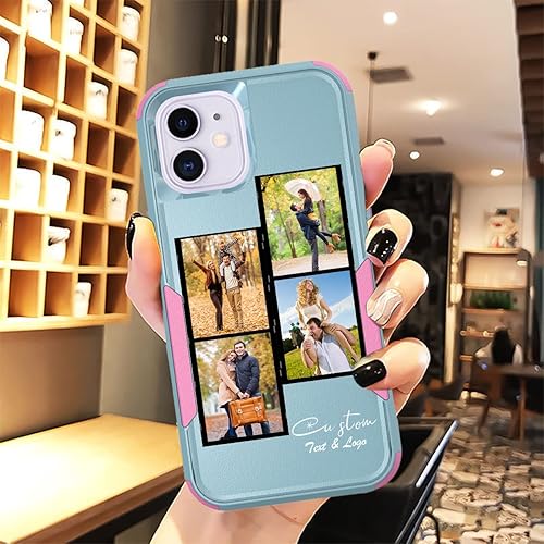 Vista 269 de Funda de fotos personalizada para Apple iPhone 11 Pro Max, patrón de collage a cuadros, personalizado para hacer imágenes en gruesa 3 híbrida Rosa