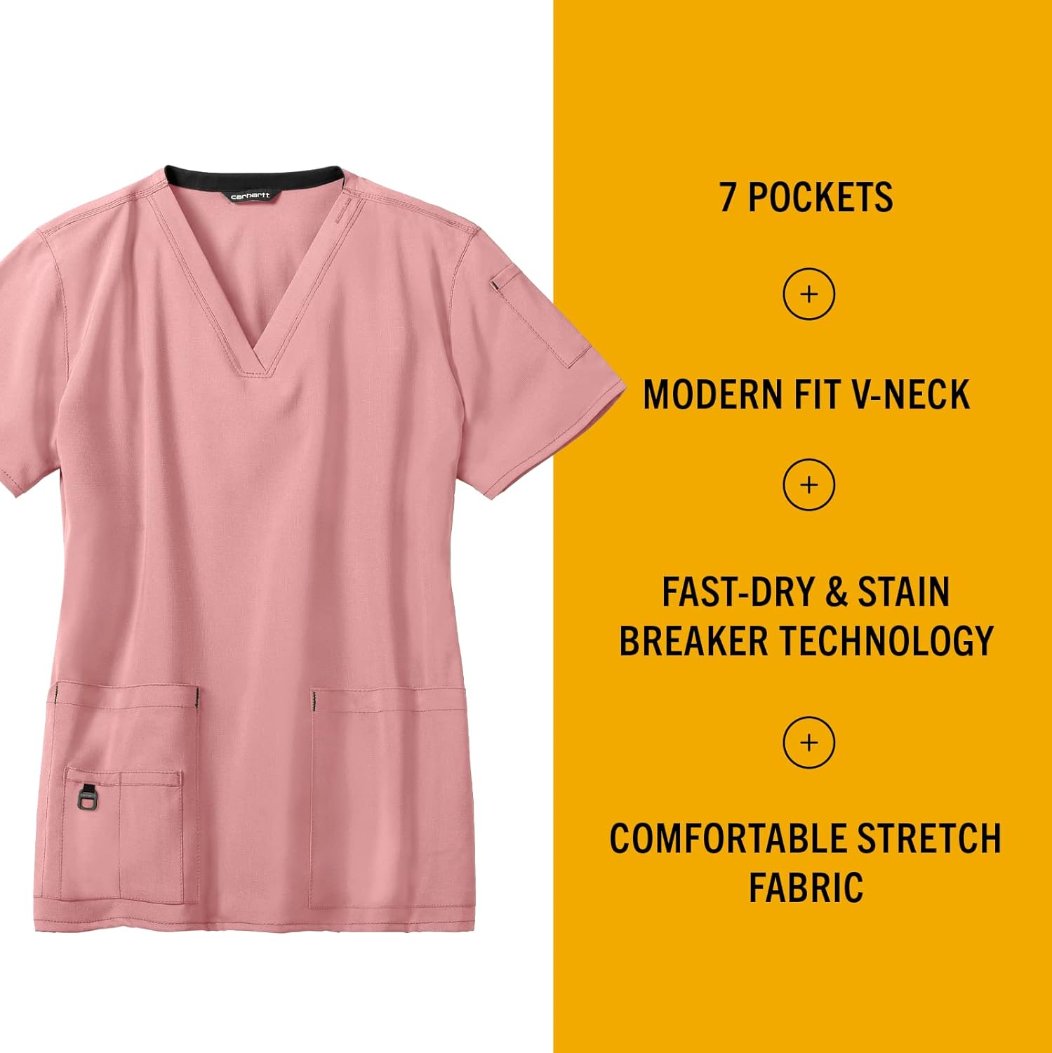 Carhartt Cross-Flex Scrubs for Women, V-Neck Scrub Tops - Image 3