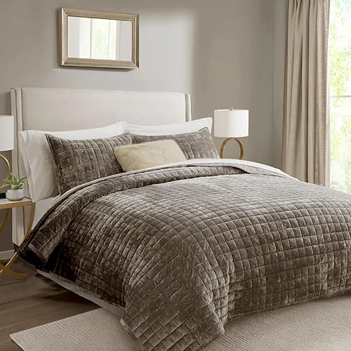 Miniatura 124 de RECYCO - Juego de edredón de terciopelo ligero, ropa de cama con edredón acolchado de gran tamaño y 2 fundas de almohada a juego, para usar todo