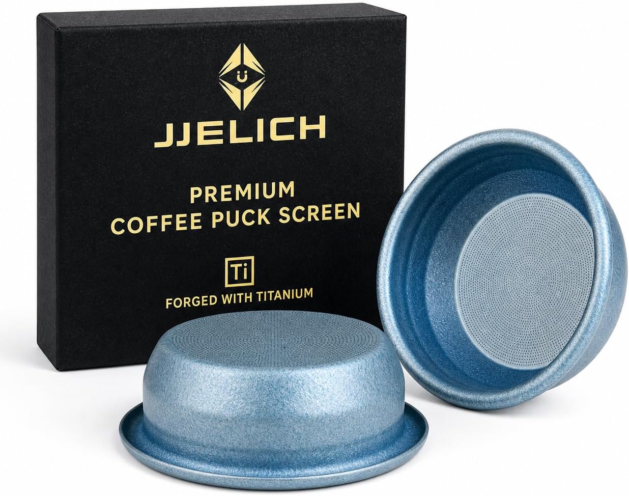 58mm Titanium Precision Espresso Basket, Premium Coffee Filter Basket for Even Extraction and Reduced Channeling, Barista Grade Espresso Upgrade, Fits Most 58mm Portafilters (Sunset Gold)