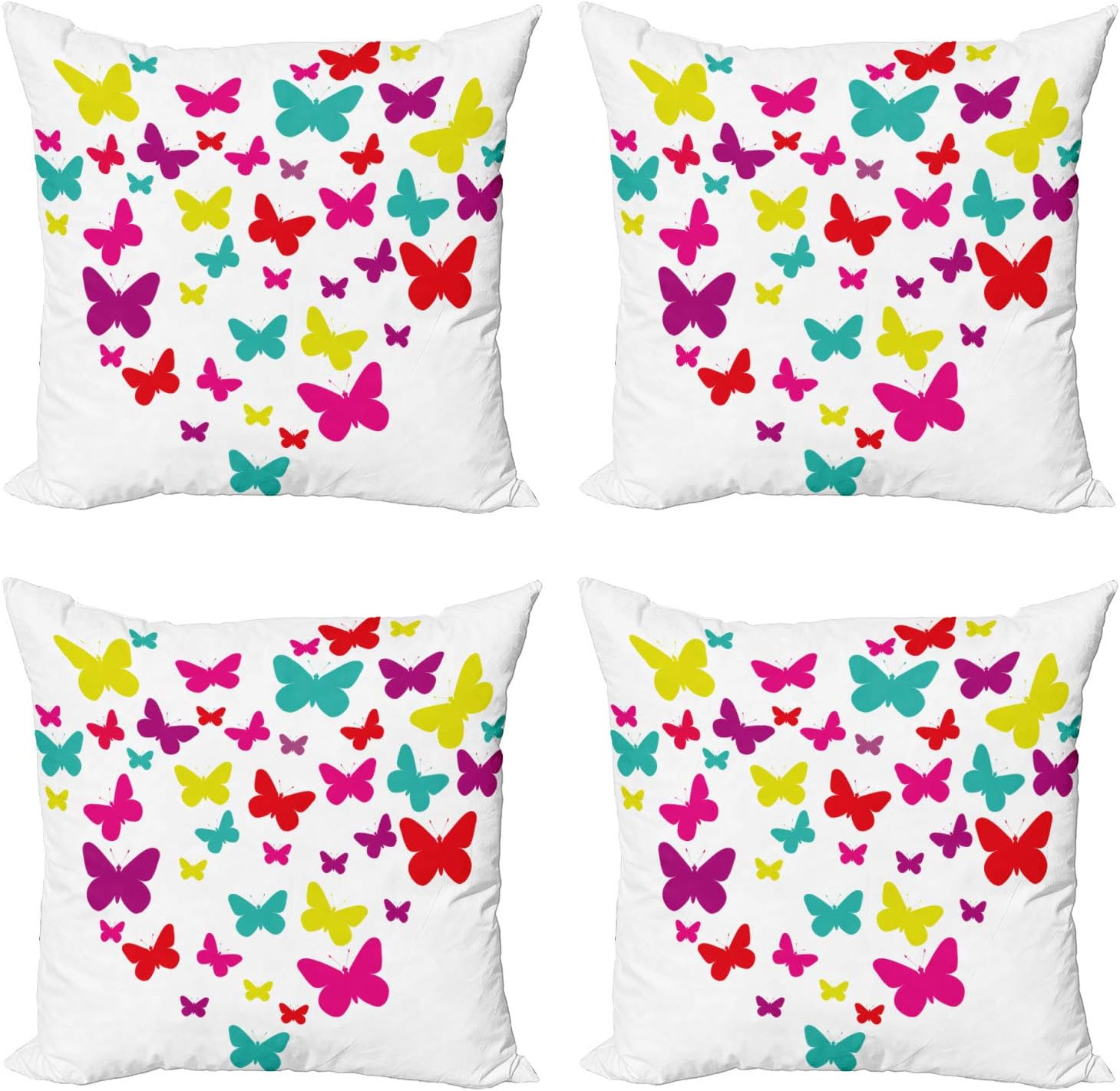 Ambesonne Butterfly Decorative Throw Pillow Case Pack of 4