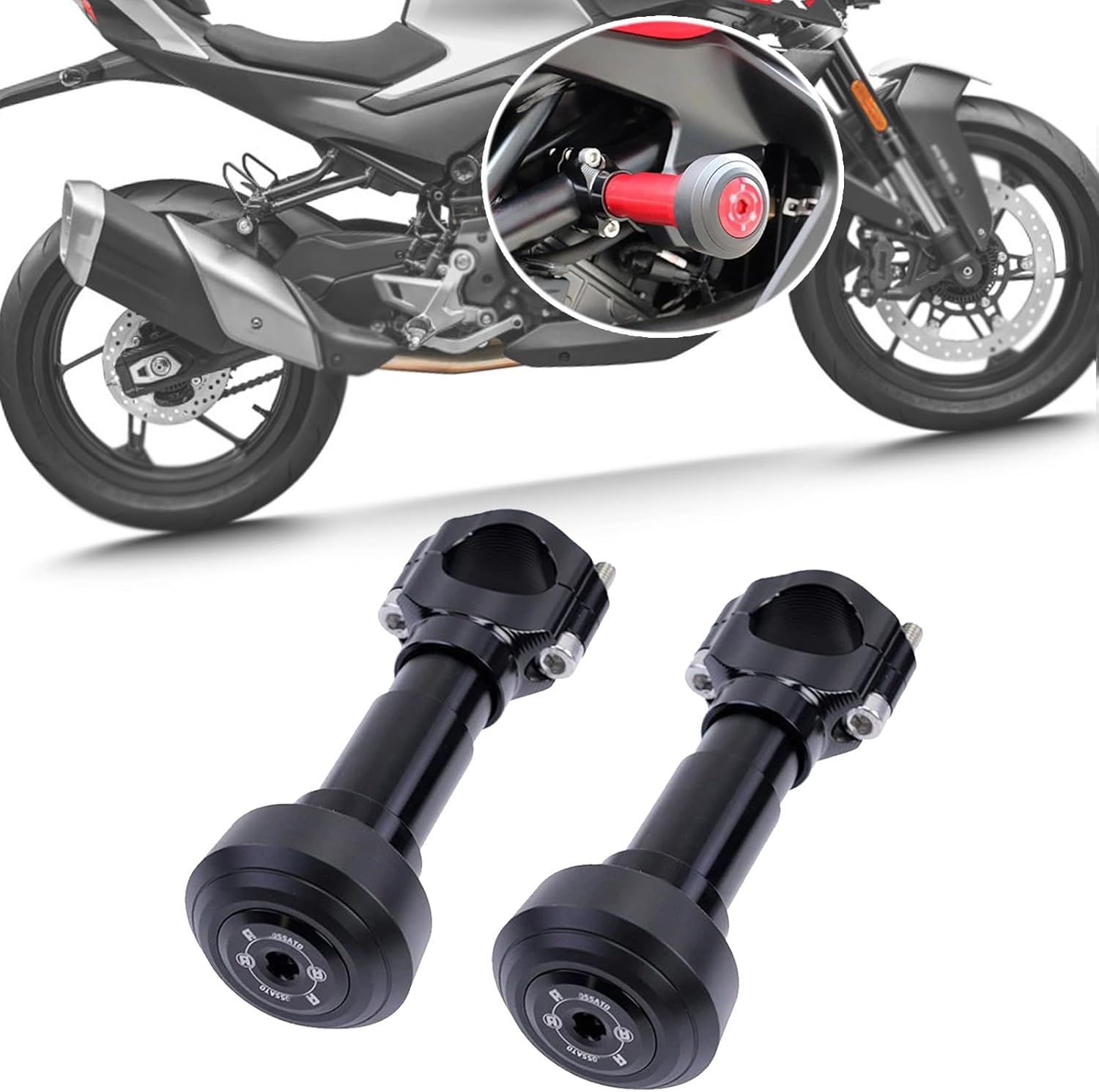 For 450SR 450NK 2025 CNC motorcycle clamp anti-fall pad frame slider anti-collision protection 450sr 450nk 2022-2025 motorcycle accessories (Black)