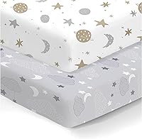 Vista 16 de Sábanas bajeras 100% de algodón orgánico que se ajustan y son compatibles con Graco Pack n Play, Babyletto, Pamo Babe, Hiccapop, Dream on Me