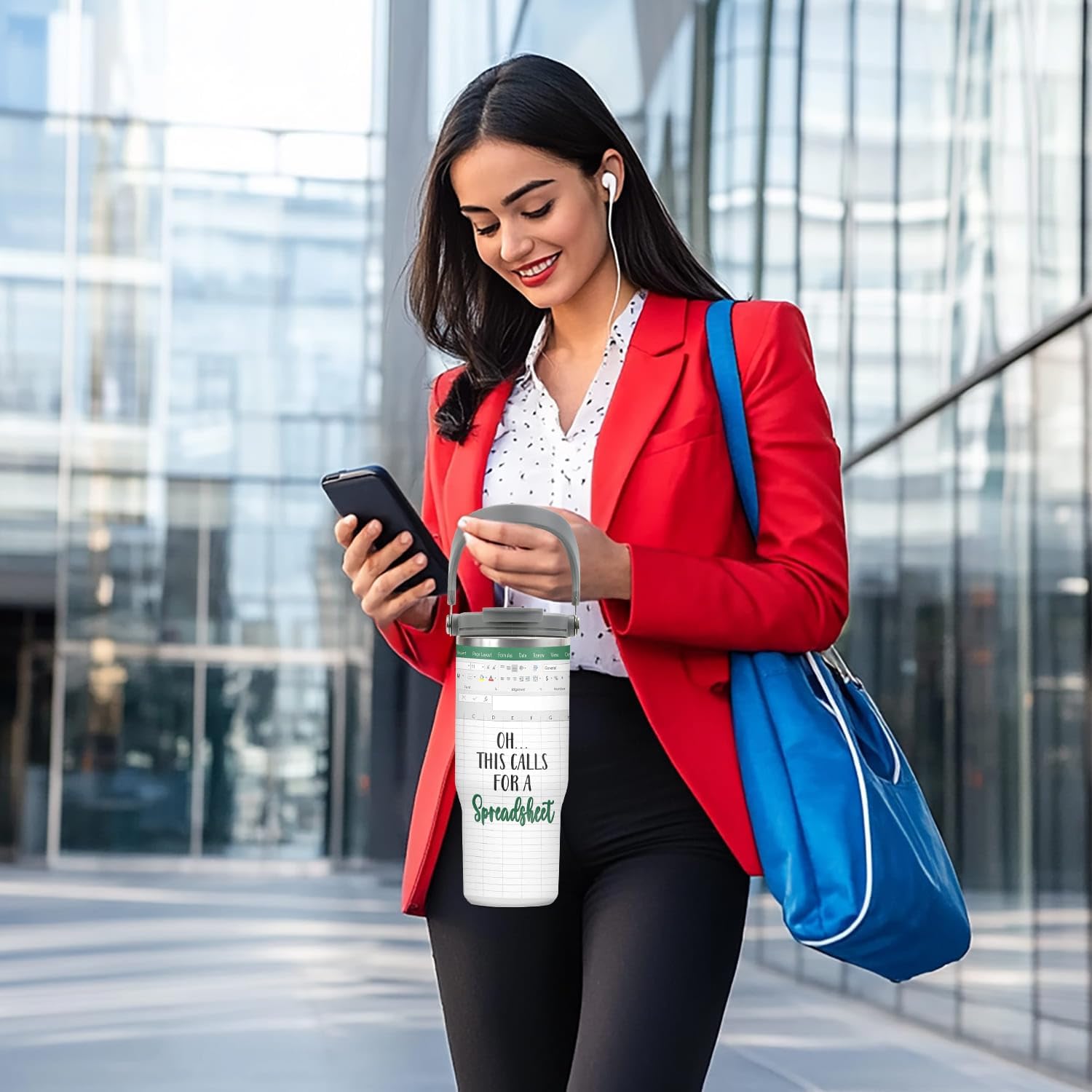 Accountant Gifts For Women, Men - Funny Spreadsheet, Excel Gifts For Accountant, CPA Nerd, Boss, Coworkers - Accounting Gift - Oh This Calls For A Spreadsheet 30oz Stainless Steel Tumbler With Handle - Image 5