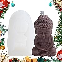 Vista 2 de Bubble Candle Mould, Buddha Design Silicone Candle Mold Mould Decorating Silicone Molds for Candle Wax Resin Gypsum Crafts Making