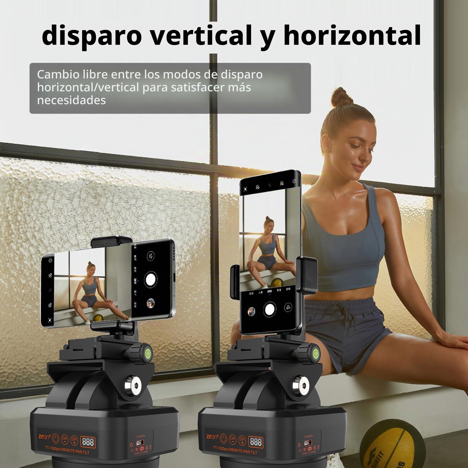 ZIFON YT1500 Pro - Trípode para cámara con mando a distancia 360°, ciclo de punto AB, 2,4G, 40 m, 2,2 kg, impermeable IP66