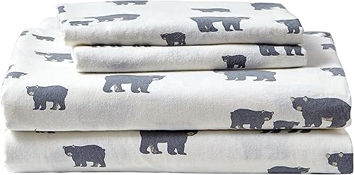 Vista 237 de Eddie Bauer - Full Sheets, Cotton Flannel Bedding Set, Brushed For Extra Softness, Cozy Home Decor (Dog Friends, Full)