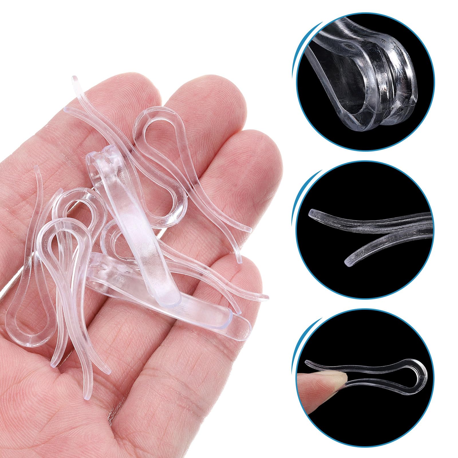 ZOEYES 2000 Clip A Coccodrillo Trasparenti A Forma Di U, 3,8 Cm, Per Piegare Camicie, Cravatte E Calzini