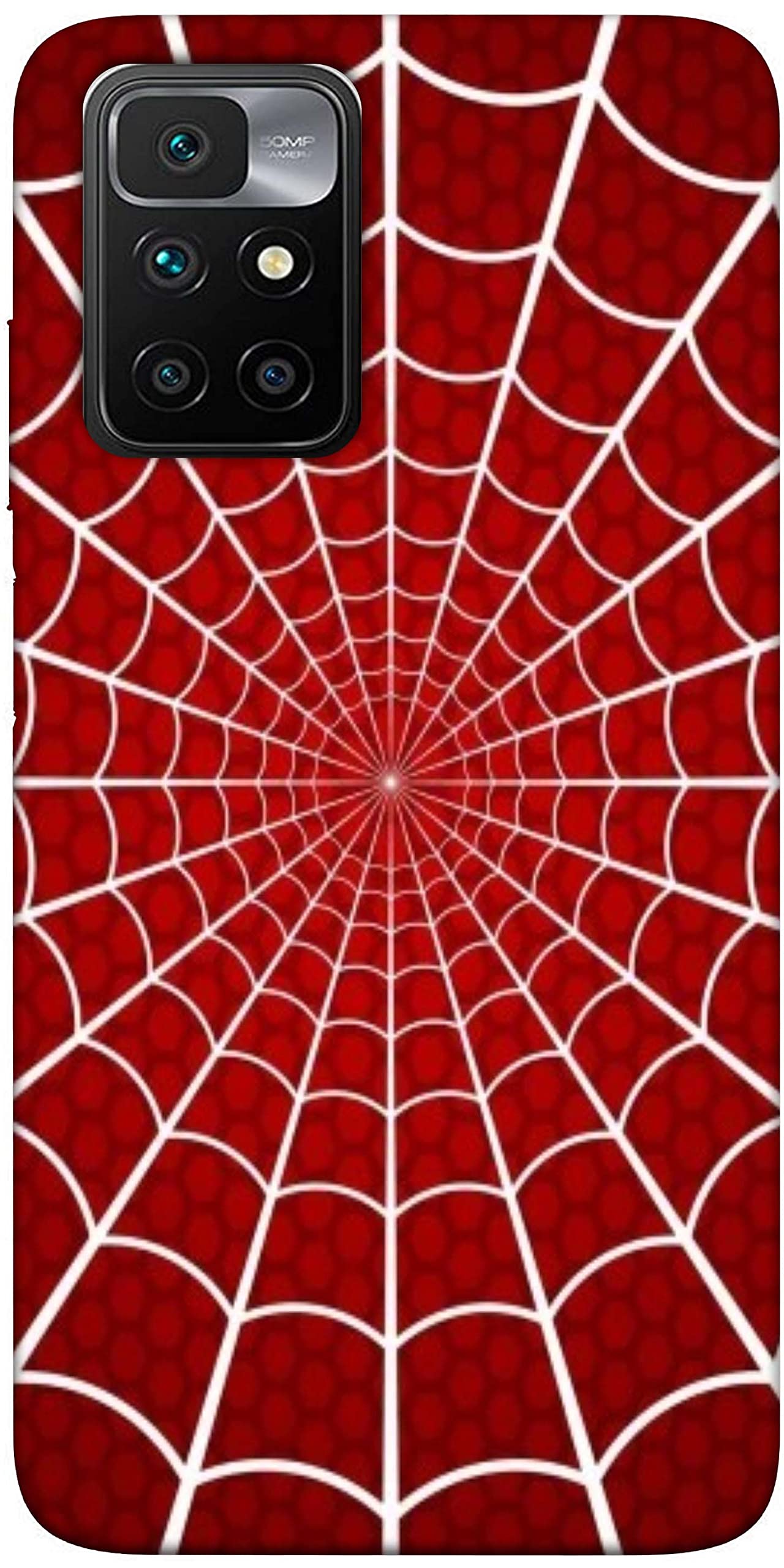 SharpEseller Spiderwebs Designer Multi Coloured Silicone Mobile Back Cover Compatible with Mi Redmi 10 Prime