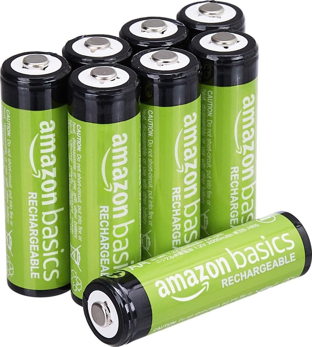 8-Pack Rechargeable AA NiMH Batteries