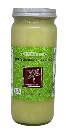 Premium Palm Shortening |Glass Jar | RSPO Certified |Food Grade | Not Hydrogenated | For cooking, baking and soap making -14 Fl Oz