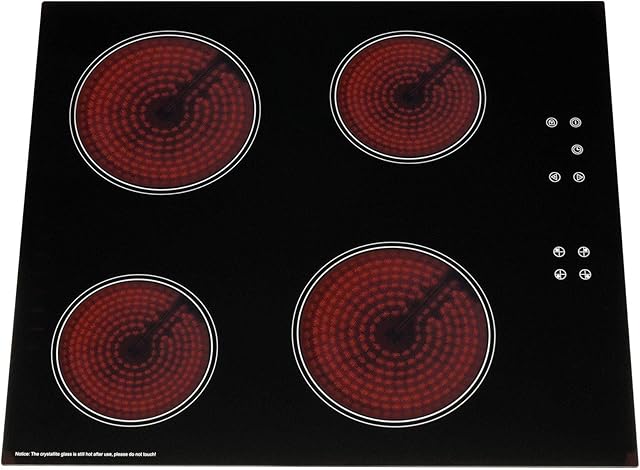 SIA CERH60BL 60cm 4 Zone Touch Control Electric Ceramic Hob In Black