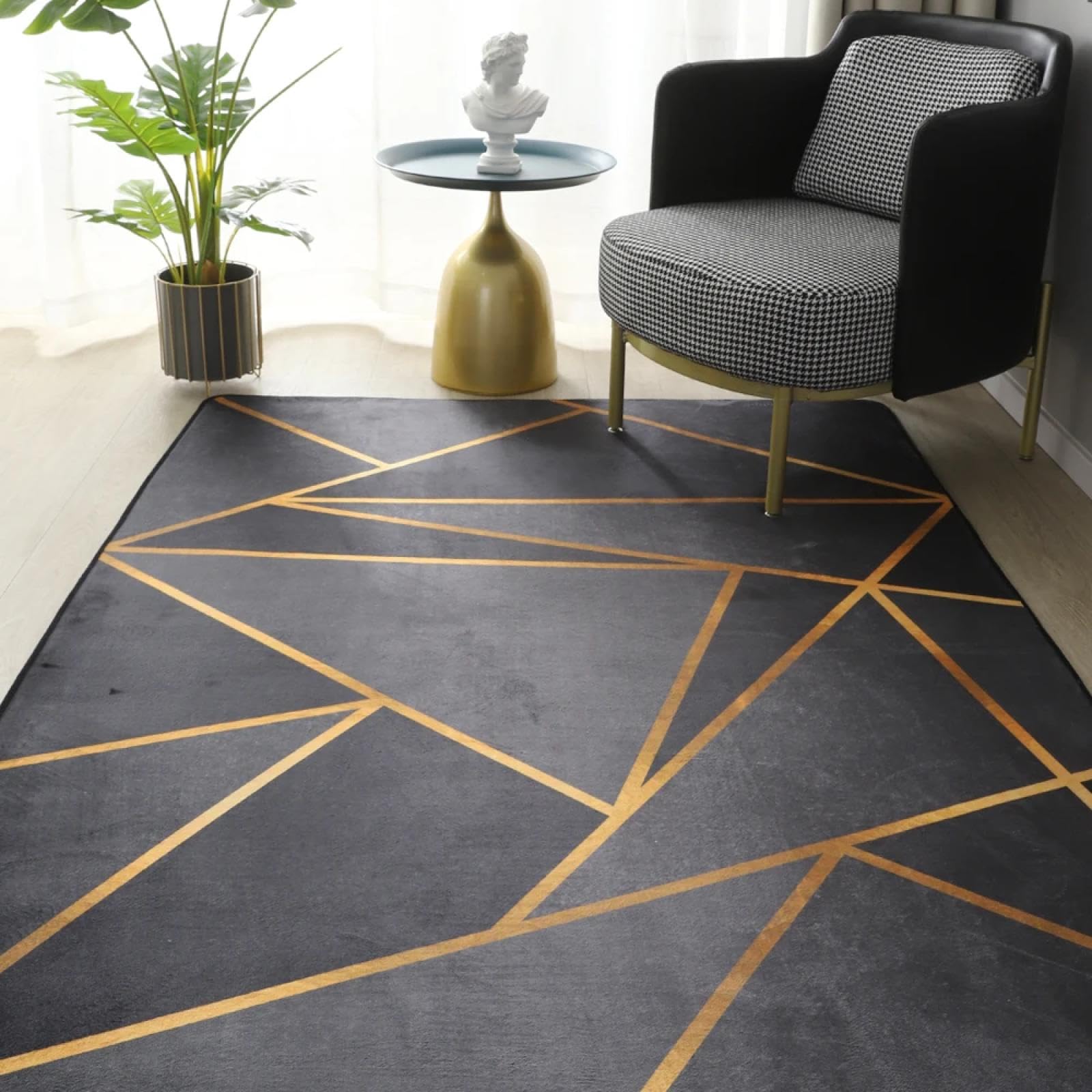 Tapis de salon moderne 200x250 cm en peluche douce pour grand espace et chambre