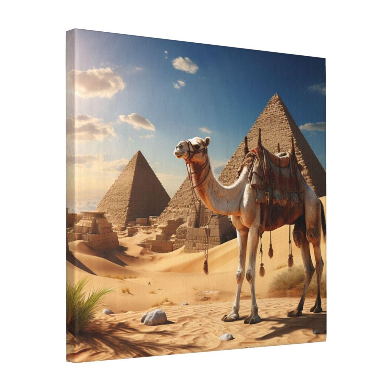 FodPand Camel Desert Canvas Wall Art for Living Room Wall Decor 16"x16" Modern Artwork Painting Pictures Hanging Canvas Prints Aesthetic Wall Art for Bedroom Bathroom Office Wallart Decor