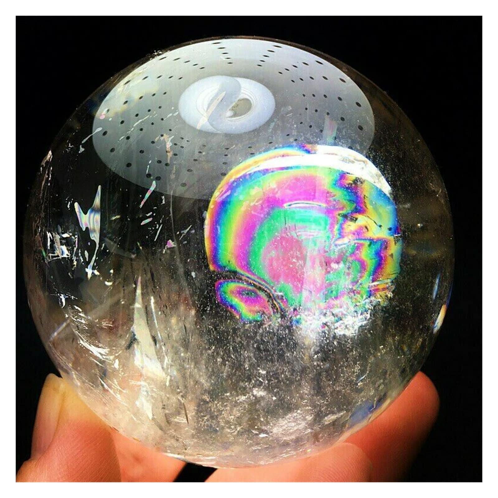 Amazon.co.jp: 天然水晶の原石 1pc 76 ミリメートルレインボー