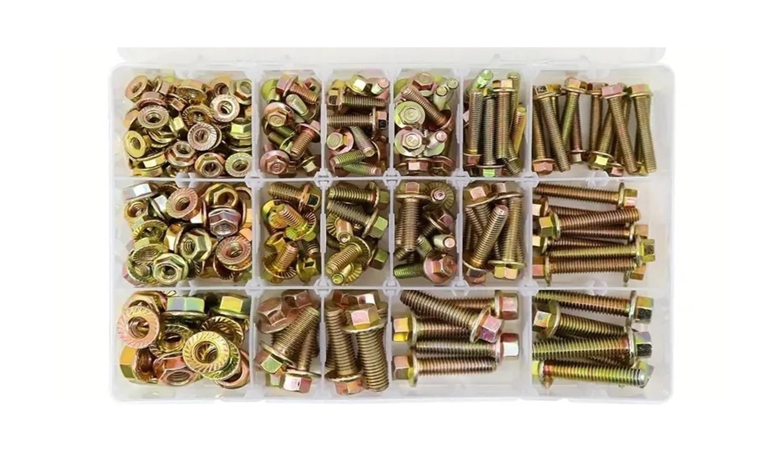 240 juegos de pernos y tuercas brida clase 8. (tornillos hexagonales métricos M5, M6 M8 en 14 tamaños), ideales for proyectos bricolaje reparaciones del hogar Juego de Tornillos y Tuercas